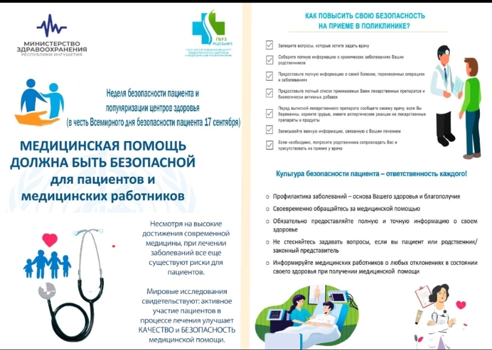 Неделя безопасности пациента и популяризации центров здоровья